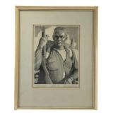 Fred Machetanz Signed 'Indian Trapper' Lithograph