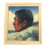 Fred Machetanz Oil on Board Portrait, 1946