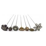 VTG Assorted Rhinestone and Gilt Metal Hat Pins