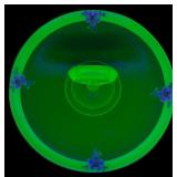 Tiffin Uranium Glass Tidbit Tray with Loop Handle