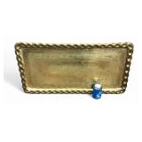 Hand-Chased Brass Rectangular Tray