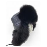A&L Fur Montreal Paris Leather and Fox Fur Ushanka