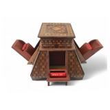 VTG Inlaid Wood Temple Tobacco Stash Box