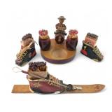 Tirol Souvenir Match Holder and Ashtray Set