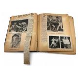 Vintage Sports Scrapbook with Newspaper Clippings