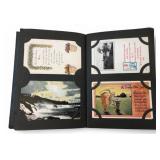 Antique Postcard Album with Holiday and Scenic Car