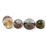 Set of 4 Art Glass Paperweights