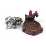 Strikalite Ltd. Scottie Dog Ashtray and Chrome Dog