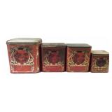 Antique Ocean Blend Tea Co. Art Nouveau Tins (4)