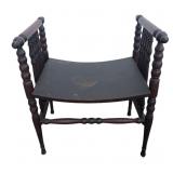Victorian Spindle Bustle Bench with Curved Seat