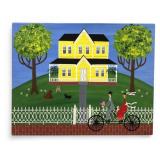 Donna Kelly Signed Folk Art Painting, 20 x 16
