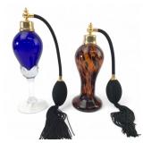 Pair of Glass Perfume Atomizers, 7' and 8' H