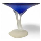 Art Glass Bowl with Frosted Base