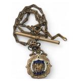 VTG Foresters of America F of A Watch Fob Chain