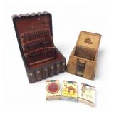 Vintage Wooden Cigarette Boxes and Unopened Packs