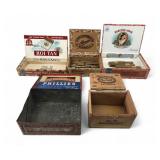 Vintage Cigar Box Collection with Cigars