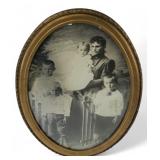 Victorian Bubble Glass Framed Family Photograph