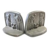 Pair of Cast Metal Foundry Bookends, 4.5' H