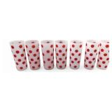 MCM Anchor Hocking Polka Dot Frosted Tumblers