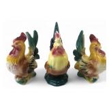 VTG Royal Copley Ceramic Rooster Figurines