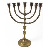 Heavy Brass Seven-Light Menorah, 16 3/4' H