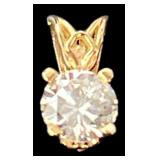 14K Yellow Gold .55 Carat Diamond Solitaire Pendan