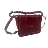 Red Lizard-Embossed Crossbody Bag