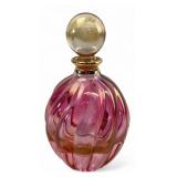 VTG Pink Iridescent Swirl Art Glass Perfume Bottle