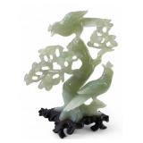 Chinese Hand-Carved Green Jade Bird Figurine