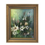 Gay Ross Signed Floral Still Life Oil on Canvas