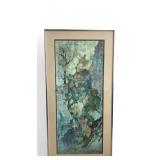 Signed Abstract Landscape Artwork, Lone Tree
