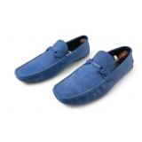 Amali Men's Blue Suede Driving Moccasins, Size 13