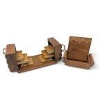 Art Deco Style Wooden Cigarette Box Set