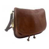 Coach Leather Drawstring Flap Shoulder Bag