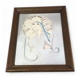 VTG William Tara Signed Lithograph Mirror