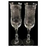 Lenox Crystal Champagne Flutes, Pr. 8' H