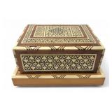 Middle Eastern Marquetry Inlaid Musical Cigar Box