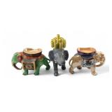 Hand-Painted Ceramic Elephant Match and Cigarette