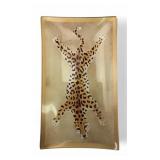 VTG Dana Gibson Stealth Leopard Glass Tray