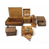 Collection of Vintage Wooden Novelty Cigarette Box