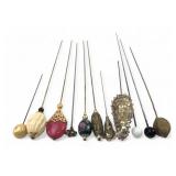 VTG Assorted Decorative Hat Pins, Set of 11
