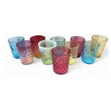 MCM Thumbprint Pattern Multi-Color Glass Tumblers