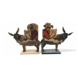 VTG Pair of Wooden Donkey Cigarette Dispensers