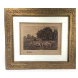 Walt Britton Signed Etching of Shepherd and Sheep