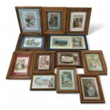 Collection of 12 Framed Victorian Trade Cards