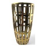Gold Glazed Ceramic Umbrella Stand, 23' H