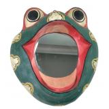 Balinese Folk Art Hand-Painted Frog Wall Mirror