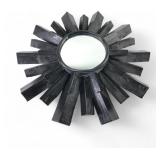 Sunburst Style Carved Wood Wall Mirror