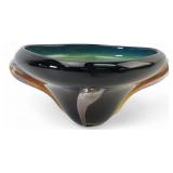 Signed Studio Art Glass Bowl, 4.5' H