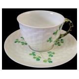 Norcrest Fine China Shamrock Tea Cup and Saucer Se